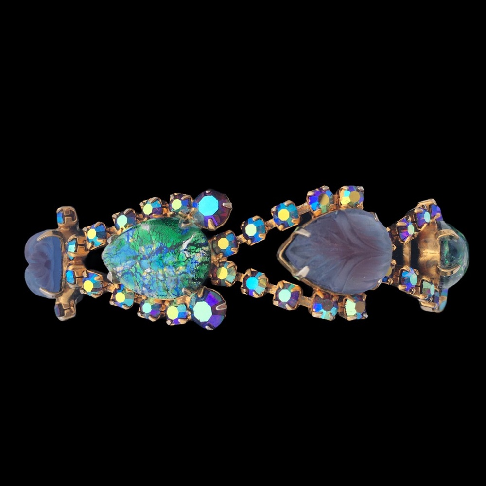Foiled Opalescent and Aurora Rhinestone Bracelet